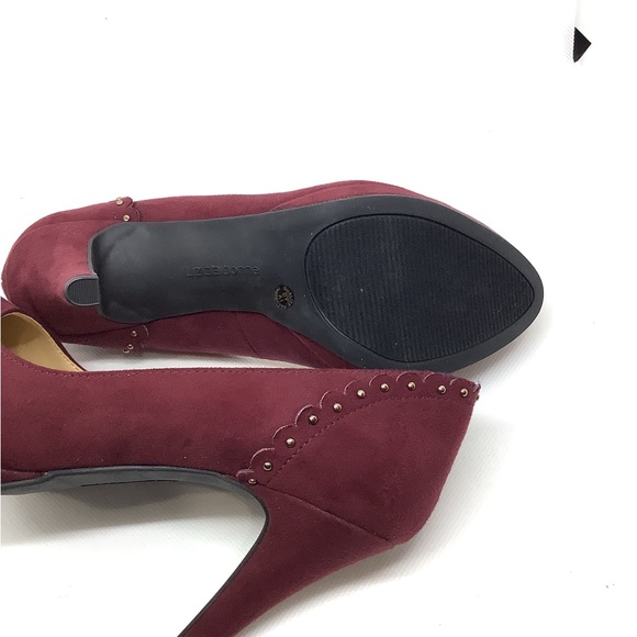 Liz Claiborne 6M Daylin Maroon Suede Studded Round Toe heels - Picture 5 of 9